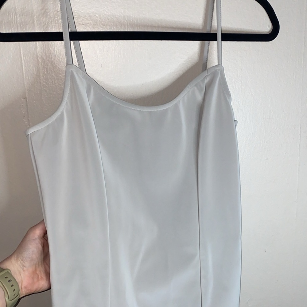 🪿Adorable NWT grey reflective fleece lined body-con slimming dress! - Picture 3 of 10